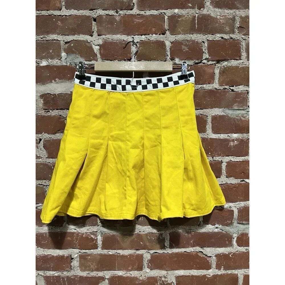 VANS X TIERRA WHACK PLEATED SKIRT Size 28 Yellow Womens